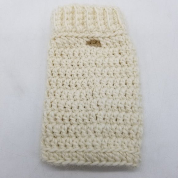 2 Pairs of Handmade Crochet Wrist Warmers, Grey and Ivory Winter Accessory - Picture 9 of 16